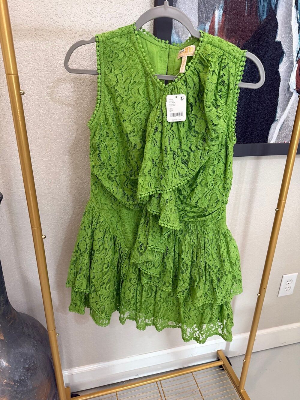 NWT Verb Lace Ruffled Mini Dress Small - Picture 3 of 7